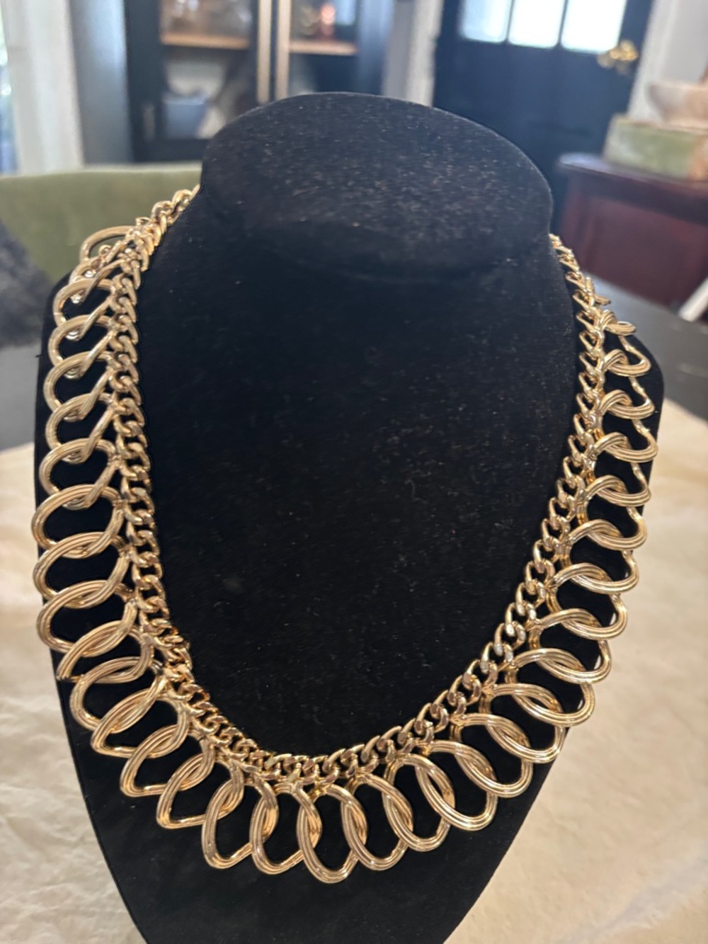 Gold Link Statement Necklace - Women Jewelry